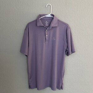 Men's Rhoback Golf Polo - Great Condition Size M Blue and Pink Stripes